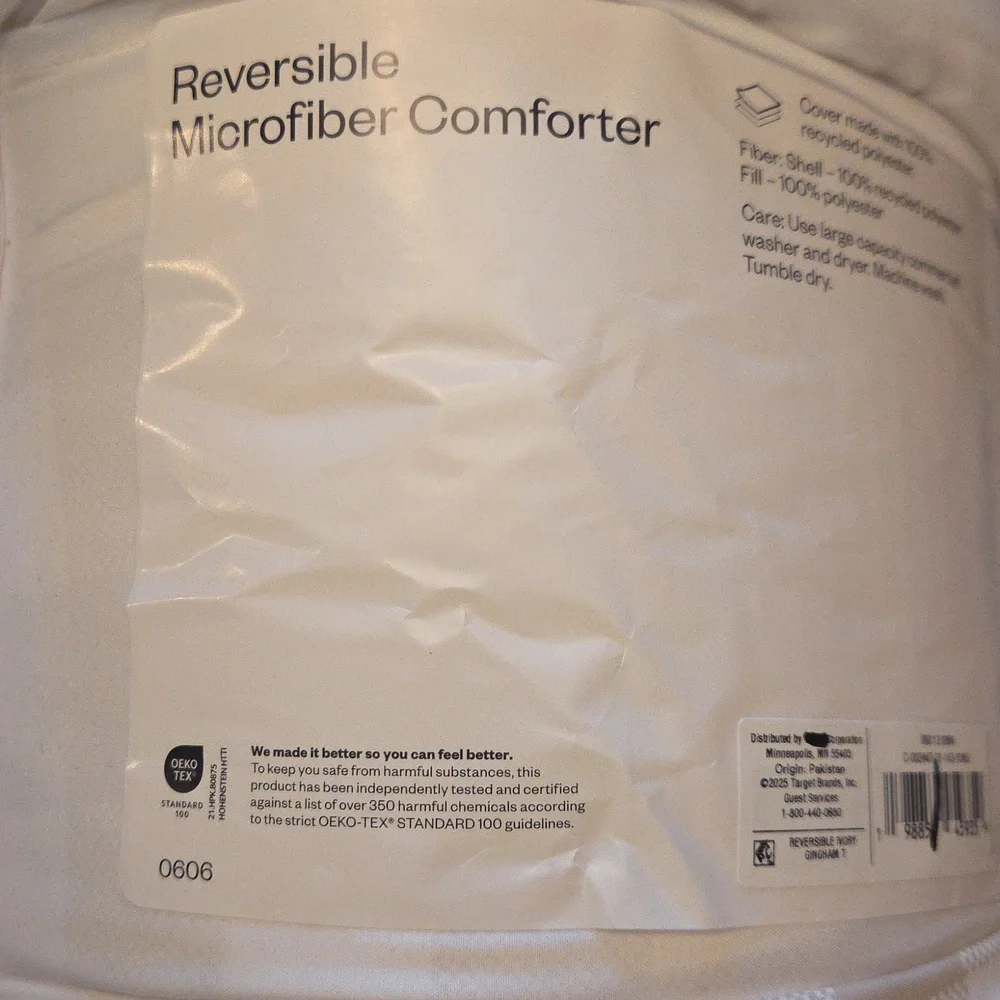Room Essentials Comforter & Sheet Cozy Cream Checkered Set - Twin/Twin XL NEW
